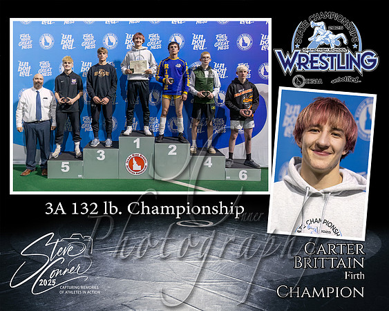 3A Wrestling Memory Mate Carter Brittain 132 Champion