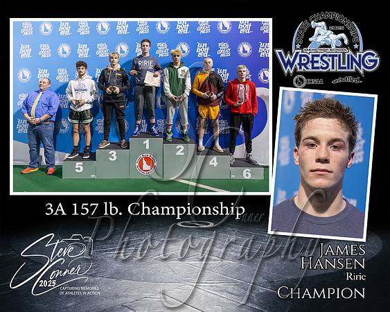 3A Wrestling Memory Mate James Hansen 157 Champion