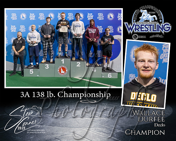 3A Wrestling Memory Mate Wallace Brittain 138 Champion