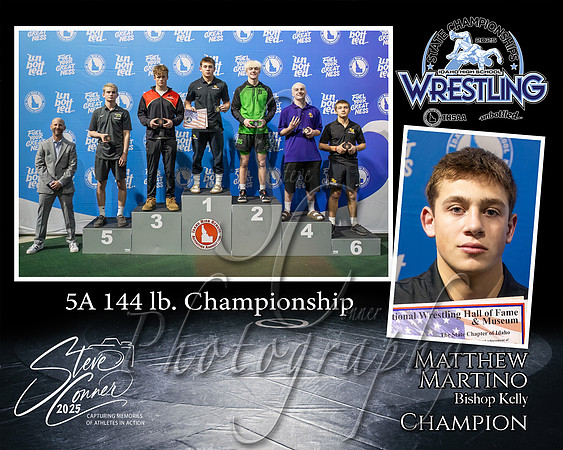 5A Wrestling Memory Mate Matthew Martino 144 Champion