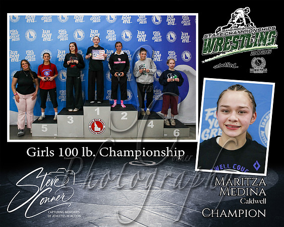 Girls 100lb Champion - Maritza Medina - Caldwell.