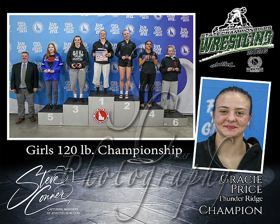 Girls 120lb Champion - Gracie Price - Thunder Ridge.