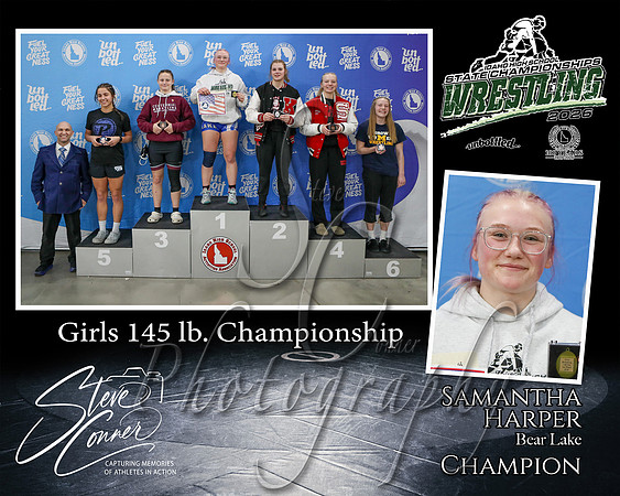 Girls 145lb Champion - Samantha Harper - Bear Lake
