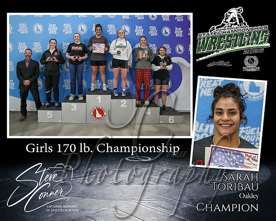 Girls 170lb Champion - Sarah Toribau - Oakley.