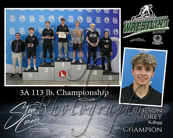 3A 113lb Champion - Colton Storey - Kellogg