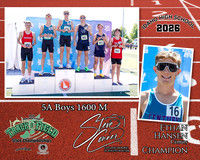 2026 5A Boys State 1600 M Champion - Ethan Hansen - Century