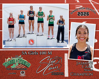 2026 5A Girls 100 M Champion - Jasmine Carr - Moscow