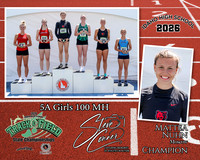 2026 5A Girls 100 MH Champion - Mattea Nuhn - Moscow