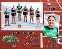 2026 5A Girls Shot Put Champion - Jackie Robbins  - Lakeland