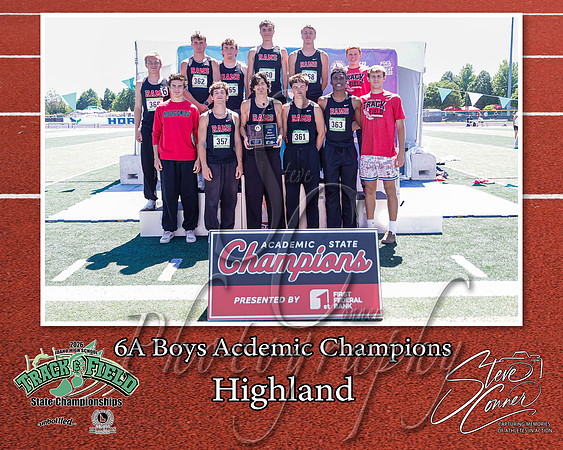 2026 6A Boys Academic Champions - Highland