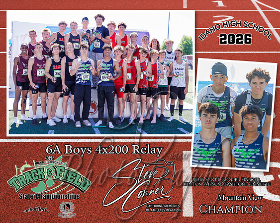 2026 6A Boys State 4x200 Relay Champions - Mountain View