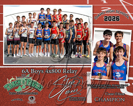 2026 6A Boys State 4x800 Relay Champions - Couer d'Alene