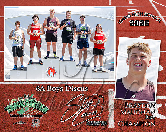 2026 6A Boys State Discus Champion - Brayden Maughan - Rigby