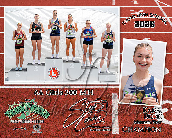2026 6A Girls State 300 MH Champion - Kara Beck - Mountain View