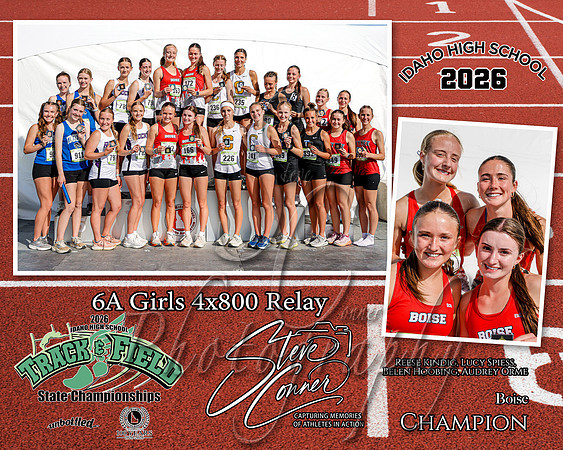 2026 6A Girls State 4x800 Relay Champions - Boise