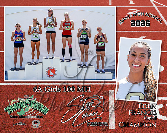 2026 6A Girls State 100 MH Champion - Eden Francis - Capital