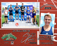 2026 2A Boys State 800 M Champion - John Henry Crapuchette - Logos