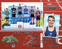 2026 2A Boys State 1600 M Champion - John Henry Crapuchette - Logos