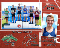 2026 2A Boys State 3200 M Champion - John Henry Crapuchette - Logos