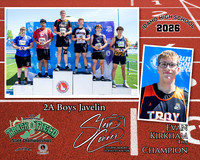 2026 2A Boys State Javelin Champion - Evan Kirkham - Troy