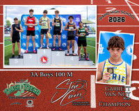 2026 3A Boys State 100 M Champion - Garrett Van Noy - Ririe
