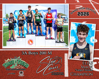 2026 3A Boys State 200 M Champion - Elias Mack - Nampa Chrisitian