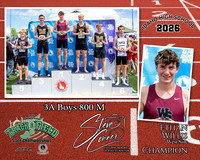 2026 3A Boys State 800 M Champion - Ethan Willis - West Side