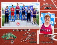 2026 4A Boys State 100 M Champion - Jarrett Mai  - Filer
