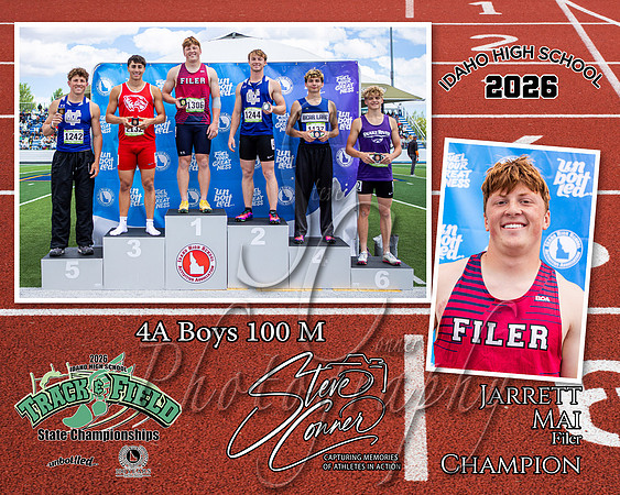 2026 4A Boys State 100 M Champion - Jarrett Mai  - Filer