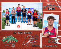 2026 4A Boys State Javelin Champion - Cache Palmer - Filer
