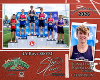 2026 4A Boys State 800 M Champion - Jonathan Barnhart  - Timberlake