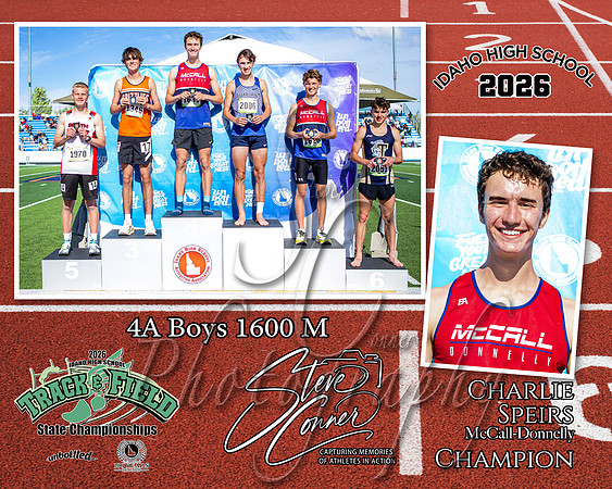 2026 4A Boys State 1600 M Champion - Charlie Speirs  - McCall-Donnelly