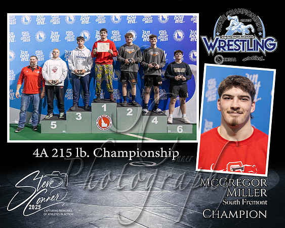 4A Wrestling Memory Mate McGregor Miller 215 Champion