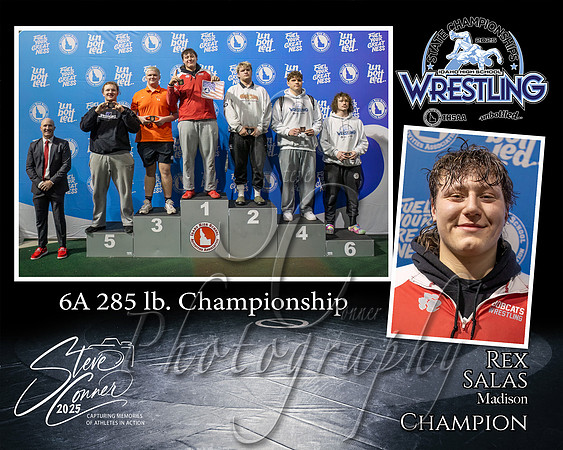 6A Wrestling Memory Mate Rex Salas 285 Champion