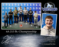 6A Wrestling Memory Mate Garrett Leonard 215 Champion