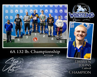 6A Wrestling Memory Mate Draven Johns 132 Champion