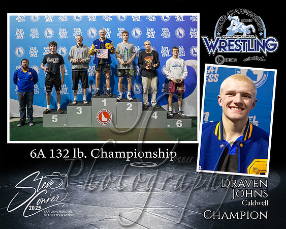 6A Wrestling Memory Mate Draven Johns 132 Champion