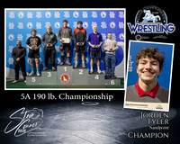 5A Wrestling Memory Mate Jorden Tyler 190 Champion