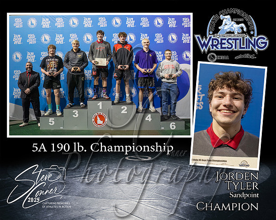 5A Wrestling Memory Mate Jorden Tyler 190 Champion