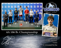 6A Wrestling Memory Mate Ryan Hirchert 106 Champion