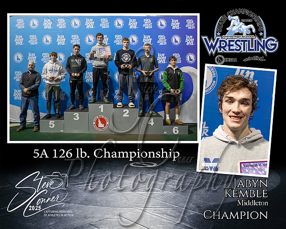 5A Wrestling Memory Mate Jabyn Kemble 126 Champion