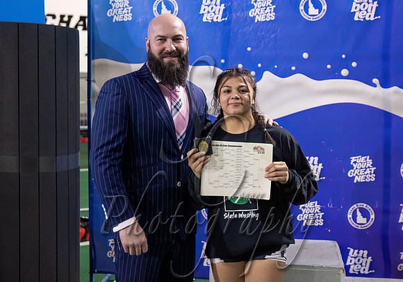 Girls 126lb Champion - Keanna Conrad & Coach- Blackfoot