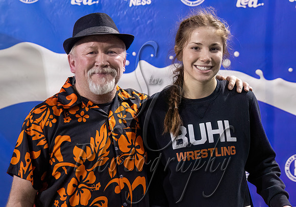 Girls 138lb Champion - Roxy Sheen & Coach- Buhl