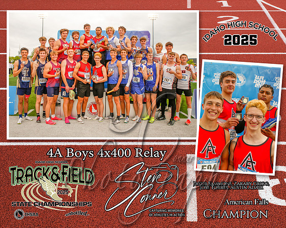4A Boys 4x400 Relay Champions - American Falls