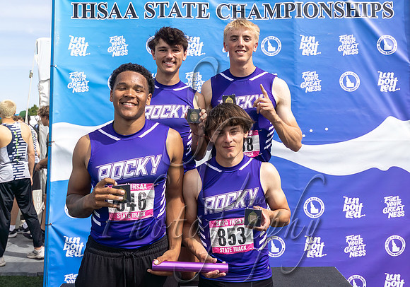 5A Boys 4x100 Relay Champions - Rocky Mountain 1