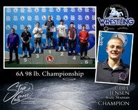 6A Wrestling Memory Mate Cole Jensen 98 Champion