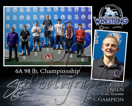 6A Wrestling Memory Mate Cole Jensen 98 Champion