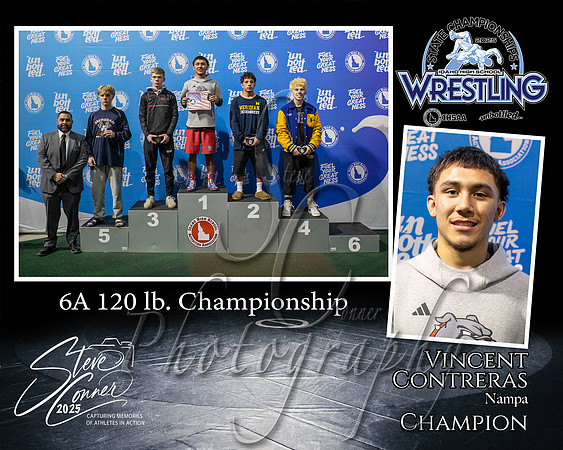 6A Wrestling Memory Mate Vincent Contreras 120 Champion