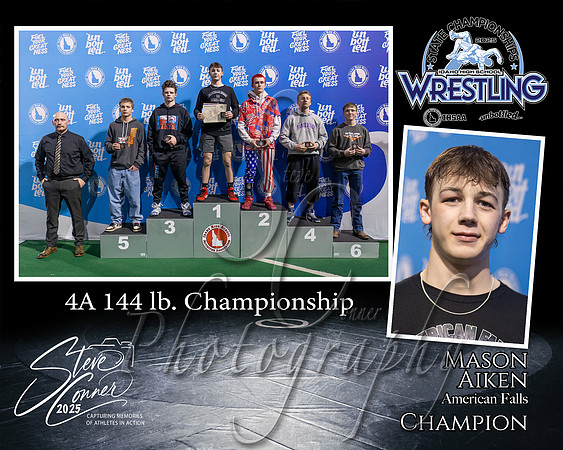 4A Wrestling Memory Mate Mason Aiken 144 Champion