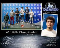 6A Wrestling Memory Mate Seth Martin 190 Champion